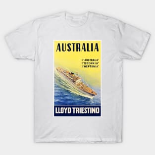 Vintage Travel Poster Australia Lloyd Triestino T-Shirt